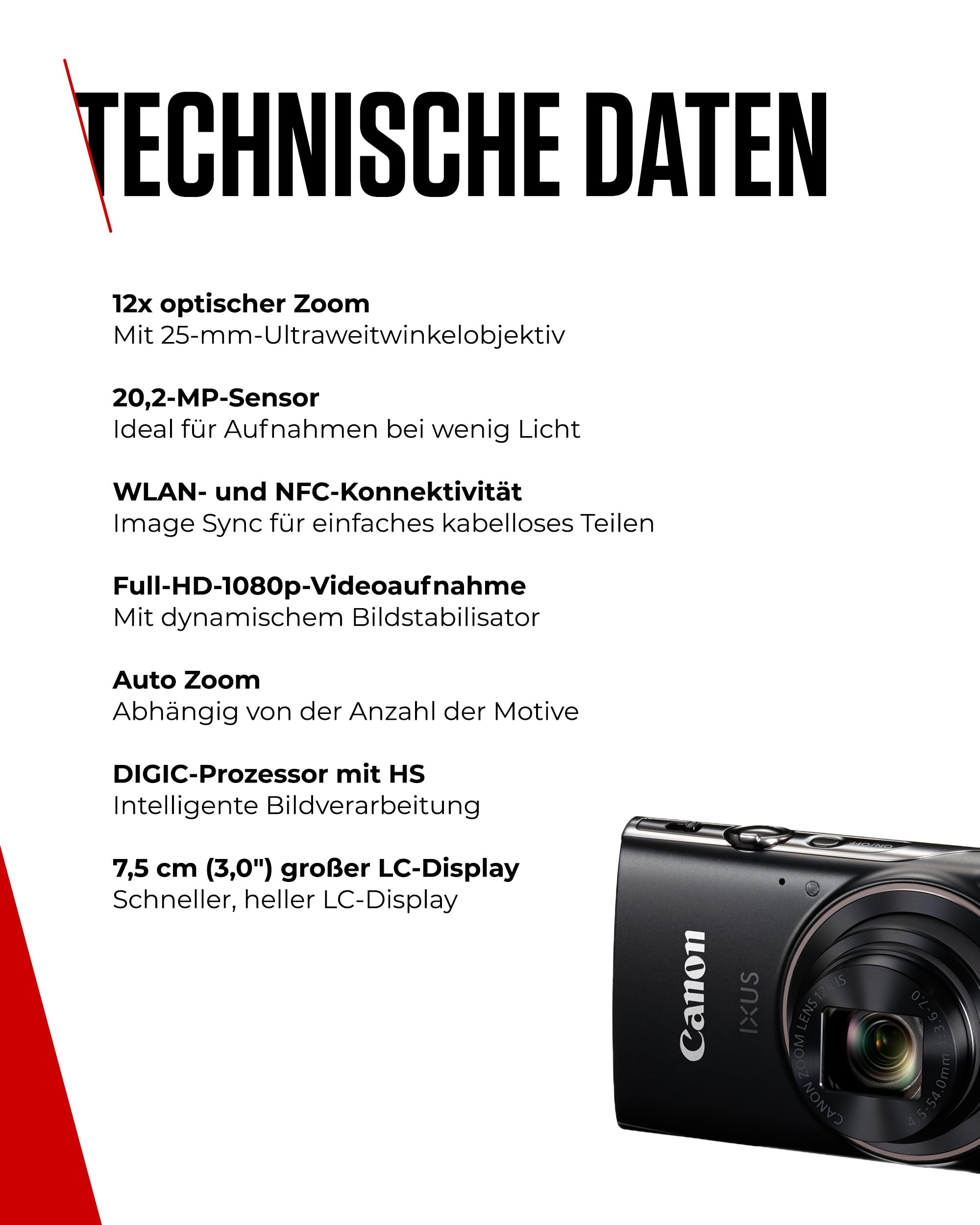 Fotocamera compatta Canon IXUS 285 HS A Black
