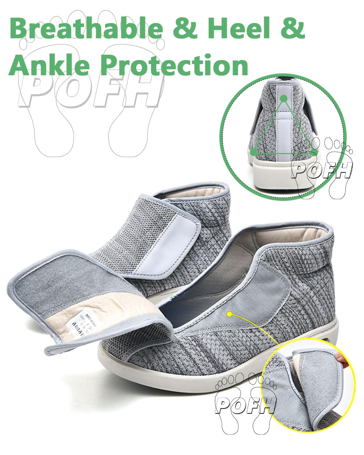 Scarpe Ortopediche Donna per diabetici da Uomo Extra Largo Regolabile Scarpe da Passeggio per gonfiore dei Piedi Ampie Larghezza Hook & Loop Scarpe sanitarie