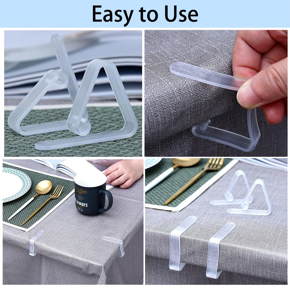 Fapiwen Transparent Plastic Tablecloth Clips, 12 Pcs 1
