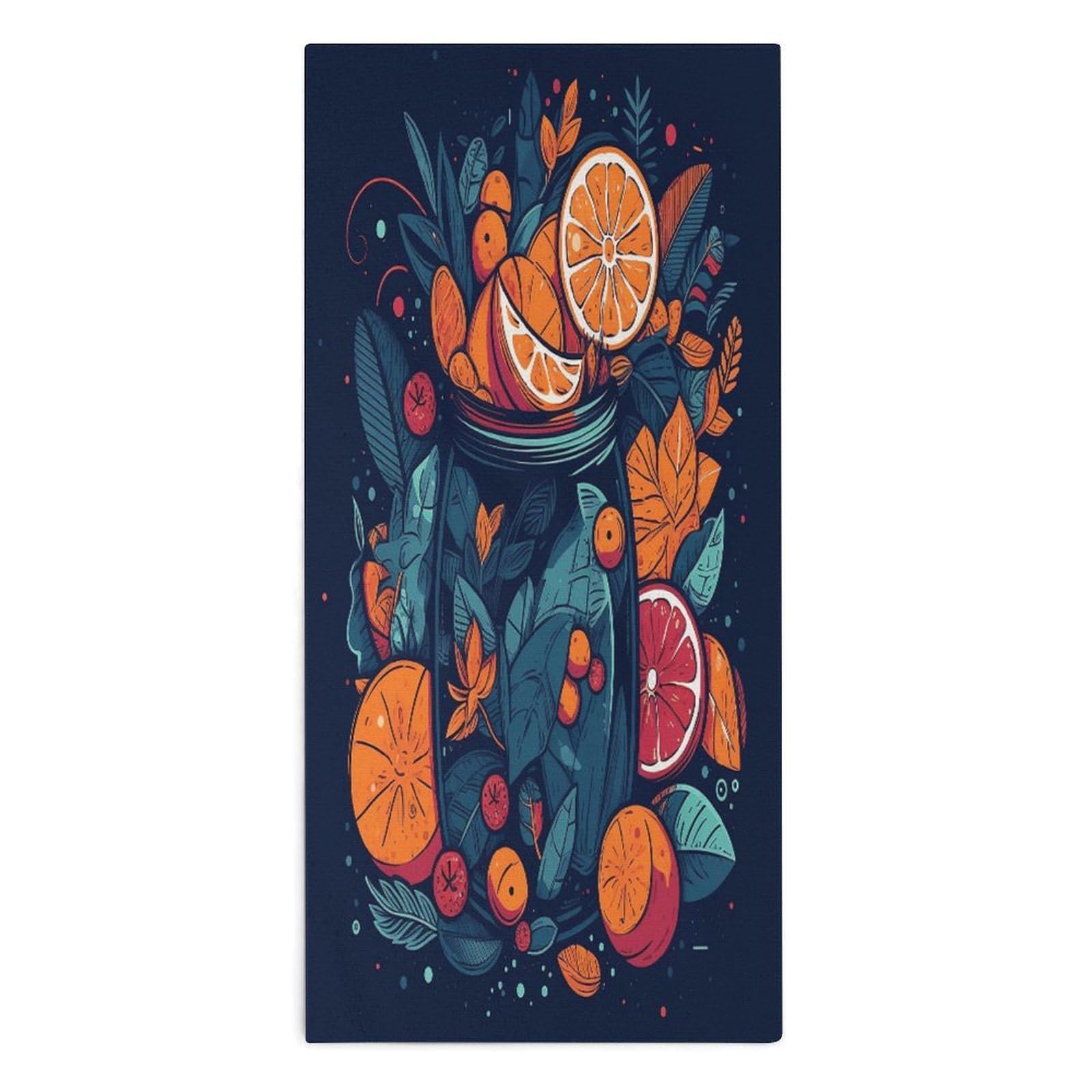 Btcowzrv Style Hand Drawn Fruit Pattern Bath Towel Beach Towels Shower Towel
