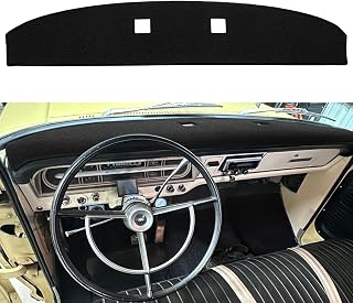 Dash Cover Mat Custom Fit for 1967-1972 Ford F100 F250 F350 Pickup Truck, Dashboard Cover Pad Carpet Protector F124 (Black)