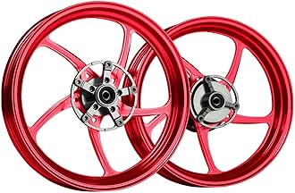 MOS Forged Aluminum Alloy Rims Wheels for Yamaha YZF R3 R25 MT03 MT25 2015-2022 and YZF-R15 MT-15 2018-2022 (Red, R3 R25 MT03 MT25 2015-2022 ABS)