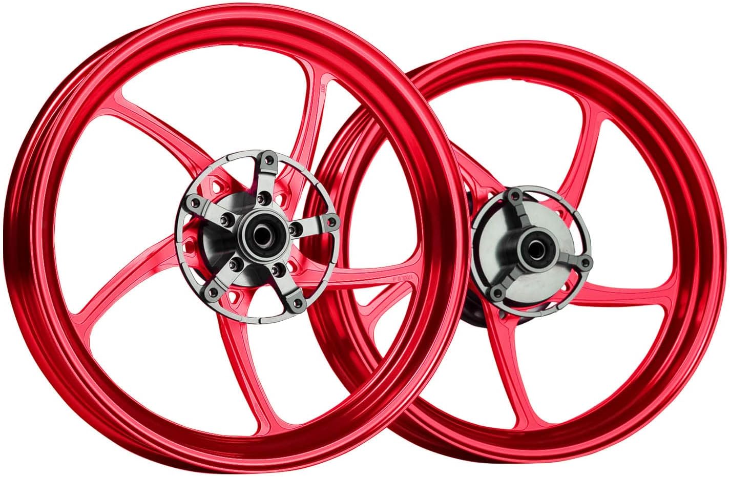 MOS Forged Aluminum Alloy Rims Wheels for Yamaha YZF-R15 MT-15 2018-2023 (Red)