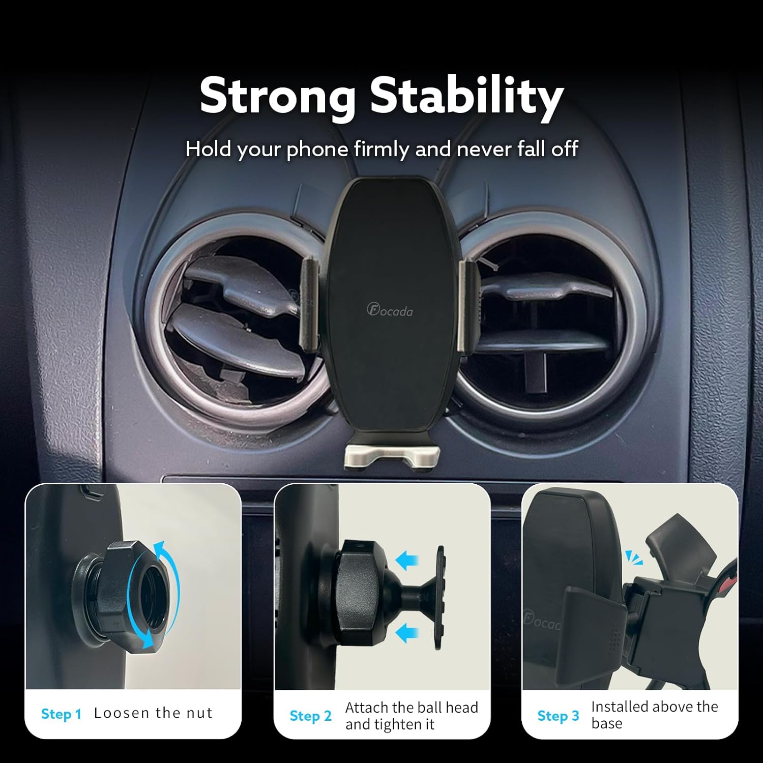Car Phone Holder for Nissan Rogue 2008-2013 Vehicle-Specific Cell Phone Mount 360° Rotation Air Vent Buckle Stand Compatible with 4.7-6.8 iPhones/Androids Smartphones Car Auto Interior Accessories