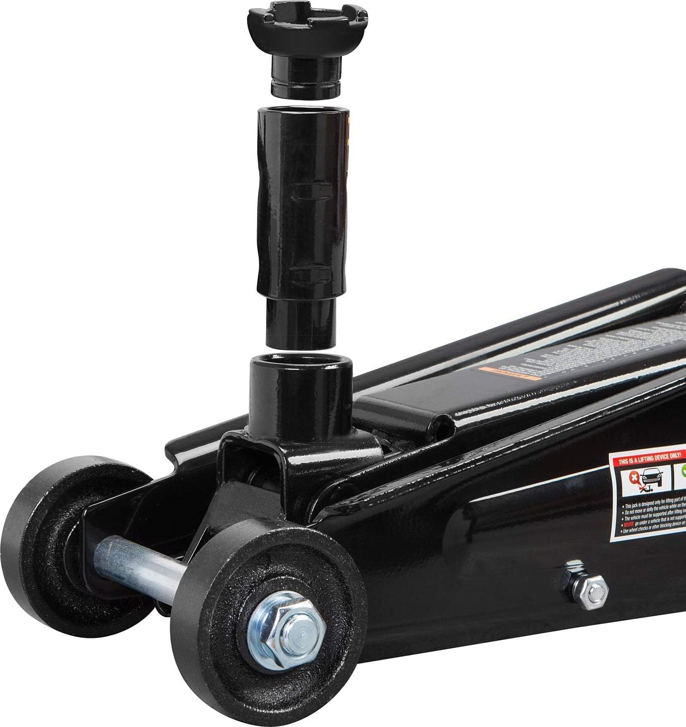 3 Ton (6,000 lb) Capacity Jack Hydraulic Trolley Service/Floor Jack with Extra Saddle (Fits: SUVs and Extended Height Trucks), Black