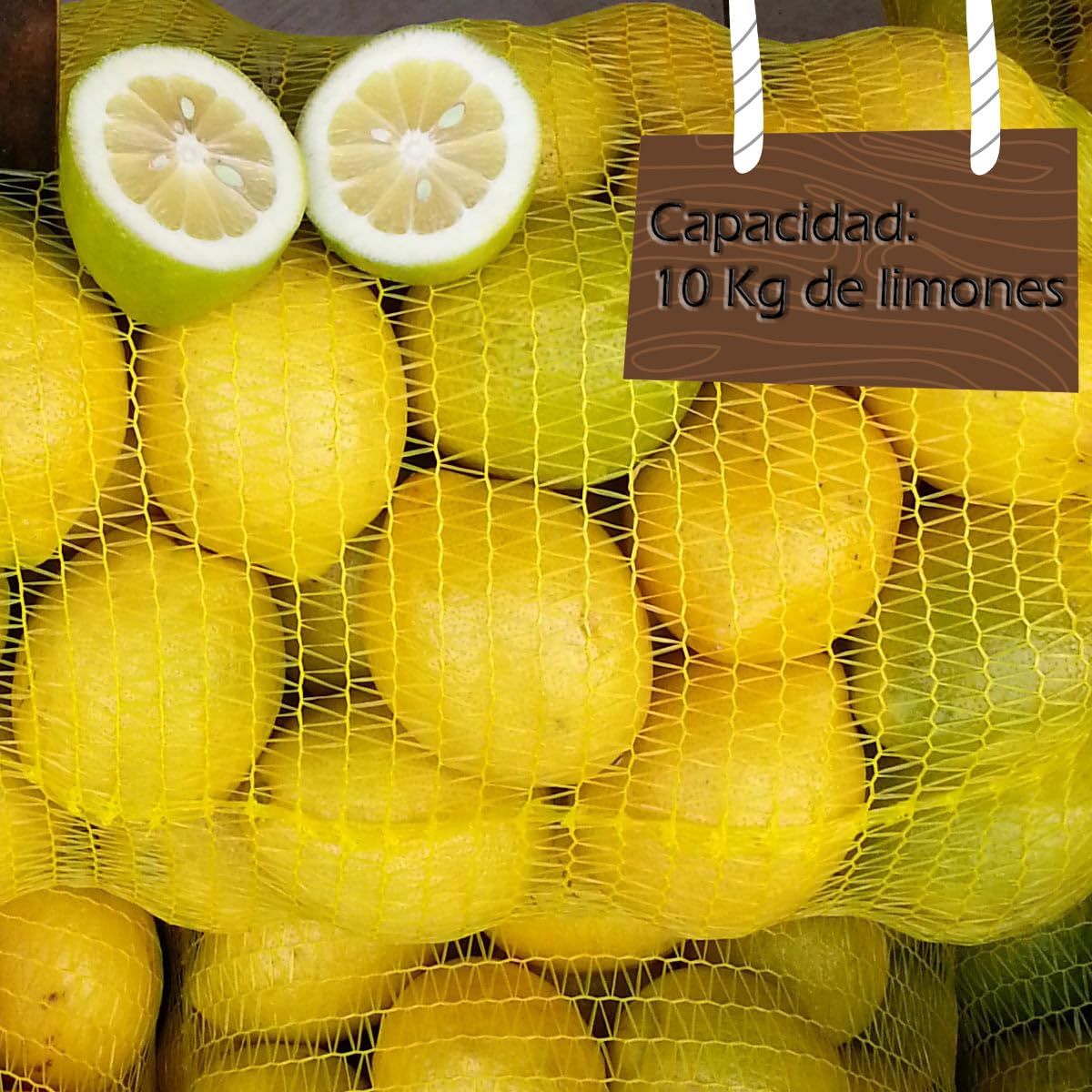 Bolsas de Red para Fruta Malla Raschel Amarillas - 40x50 cm - Saco Malla Para 10kg Patatas, Limones, Cebollas, Naranjas – Reutilizables, Gran Capacidad, Calidad Profesional