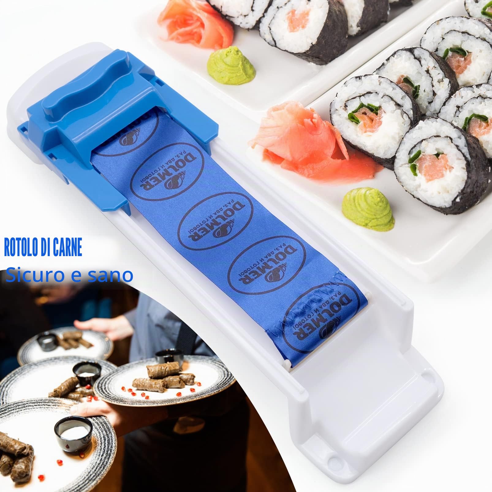 Foglie d'uva Rolling Machine Yaprak Sarma Maker Foglie di vite ripiene Strumento di rotolamento Foglie di cavolo Rullo di carne Macchina per involtini primavera Cucina Vite Foglia Rullo