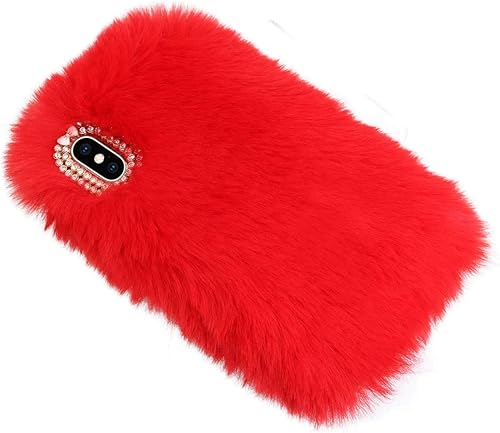 Miniatura 5 de LCHDA Funda de felpa para Google Pixel 6A, lindo conejito suave peludo, mullido, cálido, pelo de conejo sintético, flexible TPU con lazo de