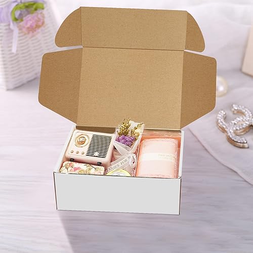 Miniatura 8 de Paquete de 30 cajas de envío blancas de 8 x 6 x 3 pulgadas, cajas de correo corrugado, cajas de embalaje para productos, caja de cartón reciclable,