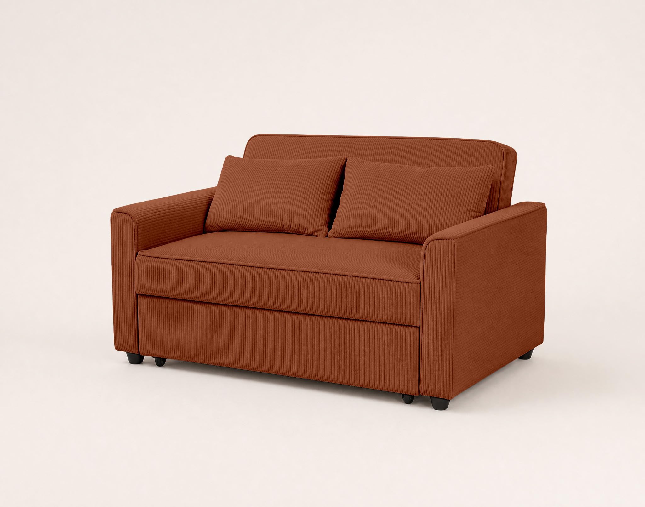 Bestmobilier Ernest - Canapé Droit 2 Places Convertible en Velours côtelé