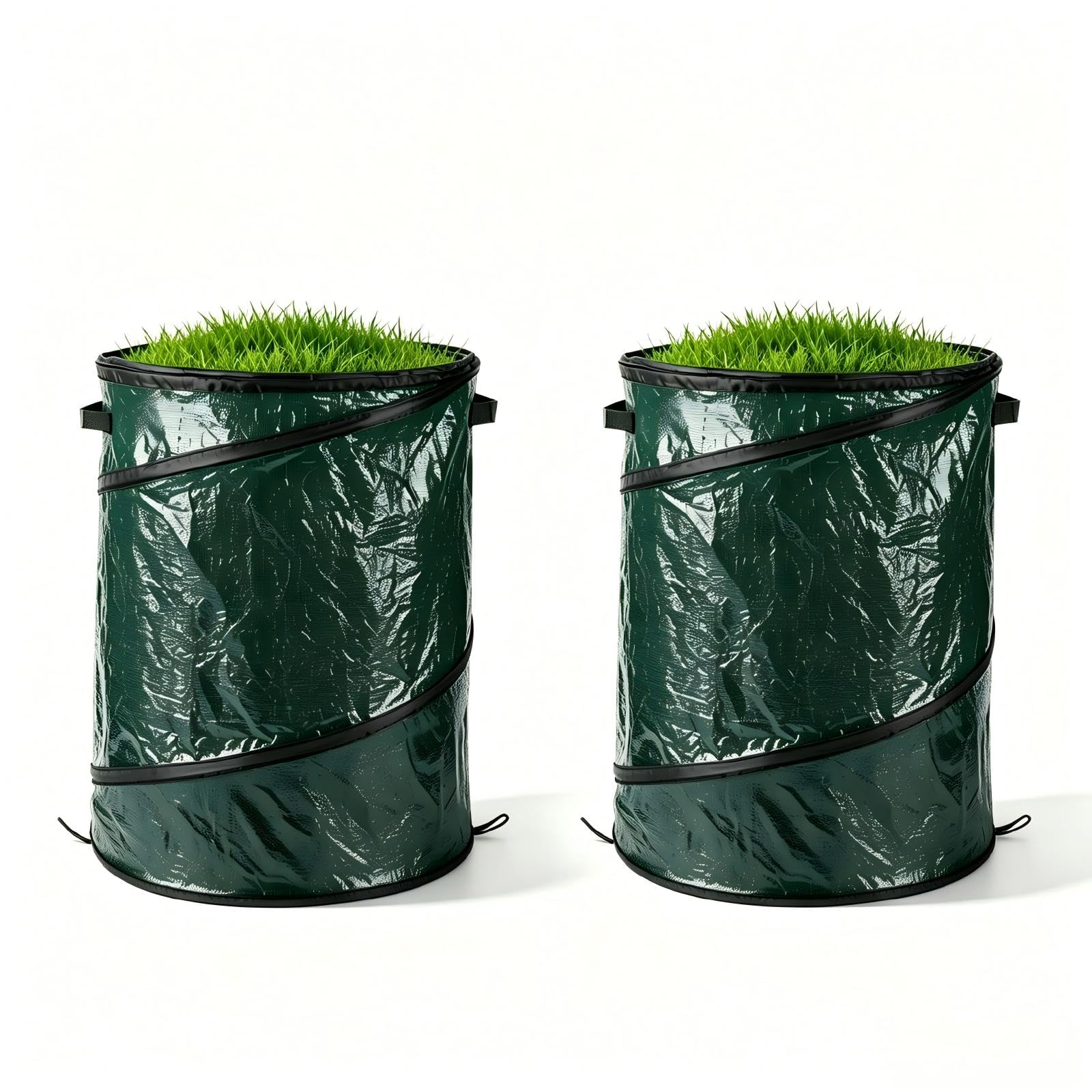 38Lx2 Garden Waste Bag Pop Up Collapsible Large Heavy Duty Sack With Handles For Waste Rubbish Toys Etc Garden Bag For Storage Gardening