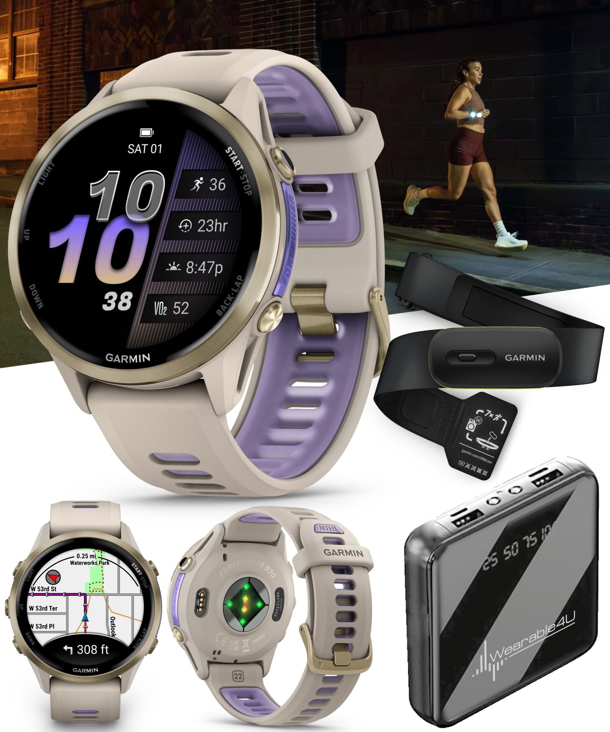 Amazon.com: Wearable4U Garmin Forerunner 970 Soft Gold Titanium