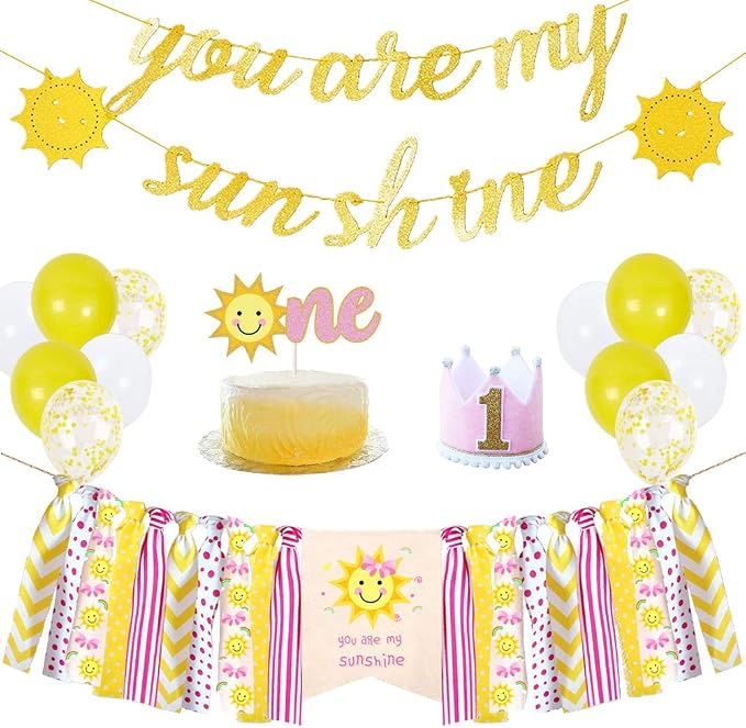 Daisy Themed Birthday Banner Kit - 2-Piece Yellow Paper Bunting, DIY Decoration For Baby Shower, Parties - View #9