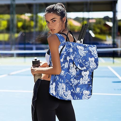 Miniatura 7 de Raqueta de tenis de bádminton bolsas transpirables de dibujos animados lindos koala azul real gimnasio deporte bolsa de viaje para mujeres hombres