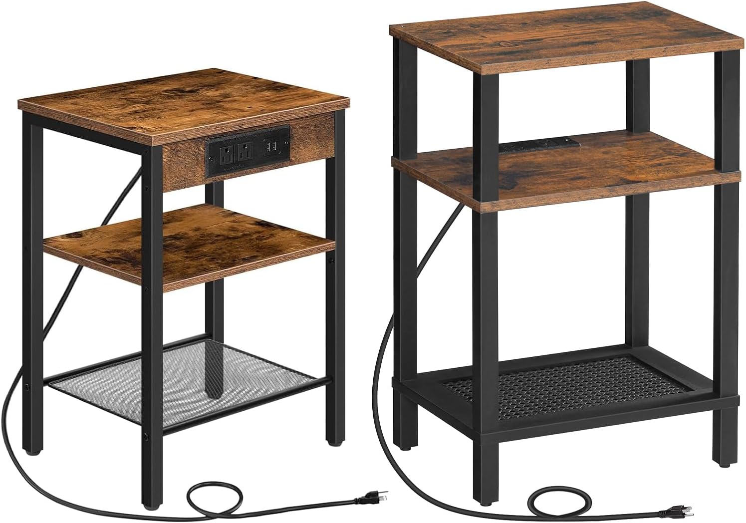 HOOBRO End Table with Charging Station and USB Ports and