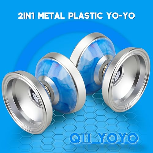 Miniatura 5 de FETESNICE Yoyo Yoyos profesionales que no responden para niños y adultos, de metal y plástico con bolsa + guante + 10 cuerdas de repuesto para Yoyos