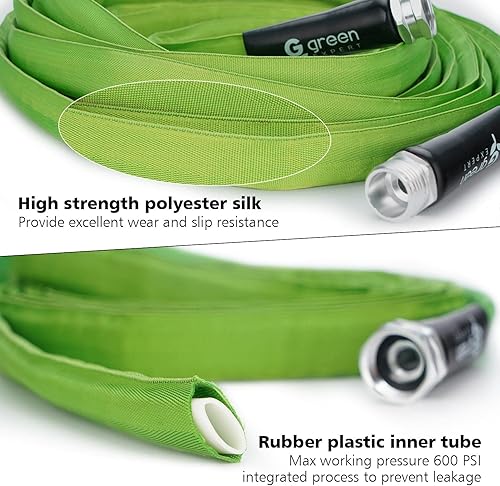 Miniatura 5 de Green Expert Manguera de jardín plana adaptadores de metal portátiles de 34 pulgadas GHT fácil de instalar para riego de jardín, tubo de descarga de