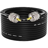 Vista 24 de Cable coaxial CB, cable coaxial RG58 de 25 pies, cable PL259 macho a macho + adaptador SO239 hembra a SMA/UHF/BNC, paquete de 4 unidades para antena