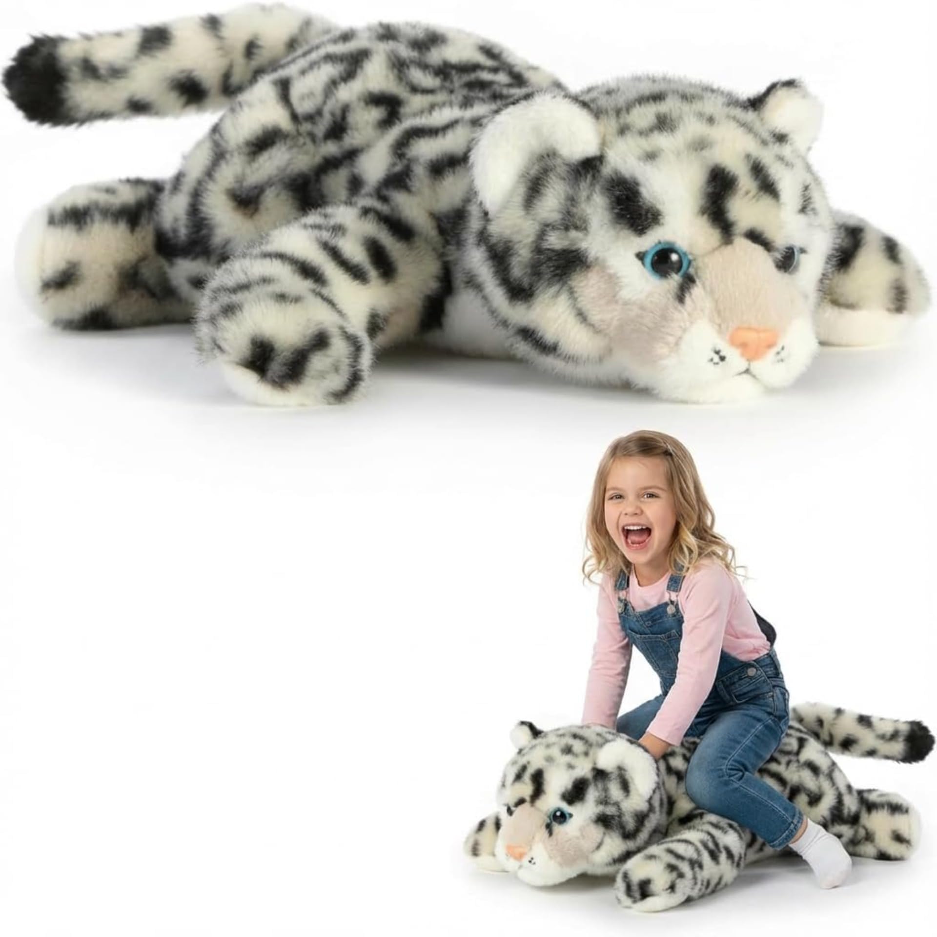 NQXORA Weighted Teddy for Anxiety Relief, Hug a Lumps Soft Stuffed Animal with Glass Beads, Calming Plush Companion for Kids and Adults, Sleep Support Cuddly Toy (Snow Leopard,30cm) — image 1