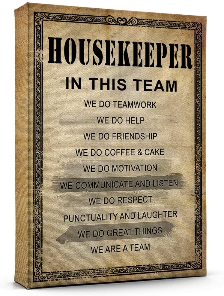 Customize Name Housekeeper Poster Wall Art, Housekeeper Decor Poster Canvas Print Inspirational Wall Art Positive Modern Ready To Hang 41AZ258