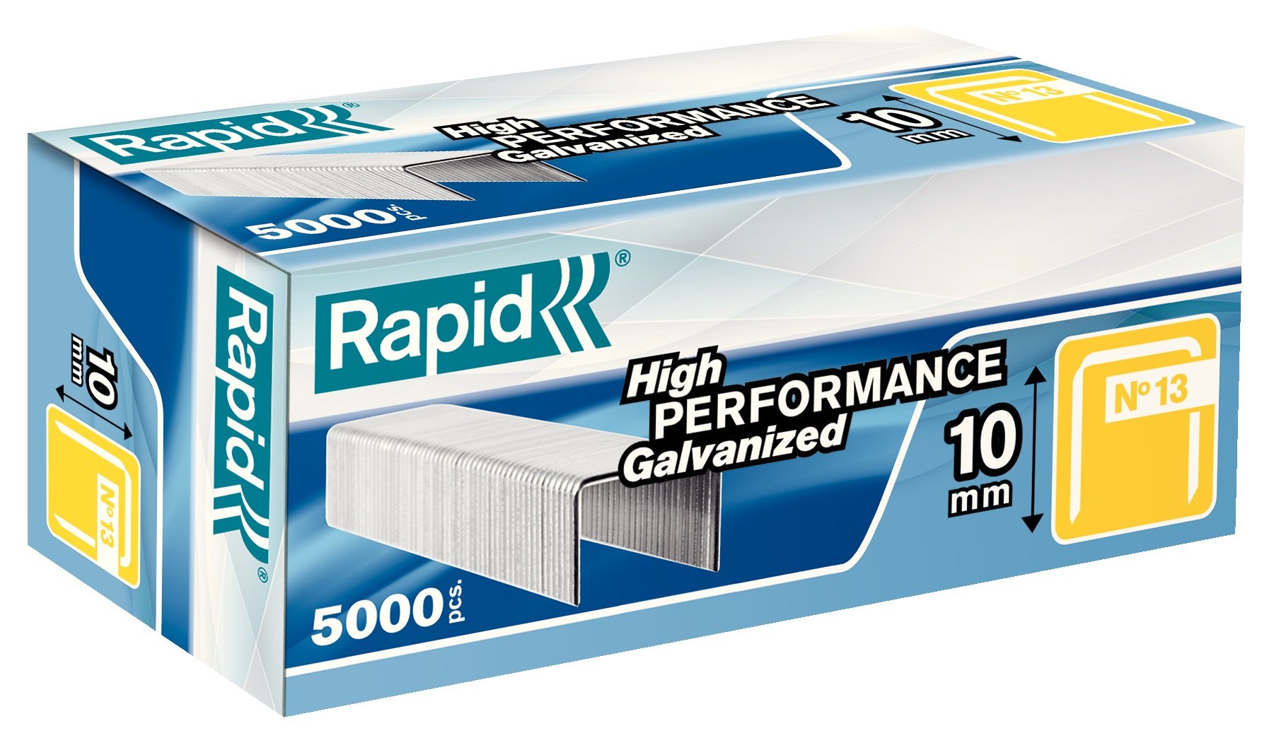 Rapid – Lote de 5 cajas de 5000 grapas 13/10 hilo fino, galvanizado