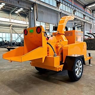 Electric Wood Chipper Shredder Machine - Mobile Forestry Wood Chipper & Branch Shredder Machine for Tree Log, Ideal for Paper Making & Organic Fertilizer