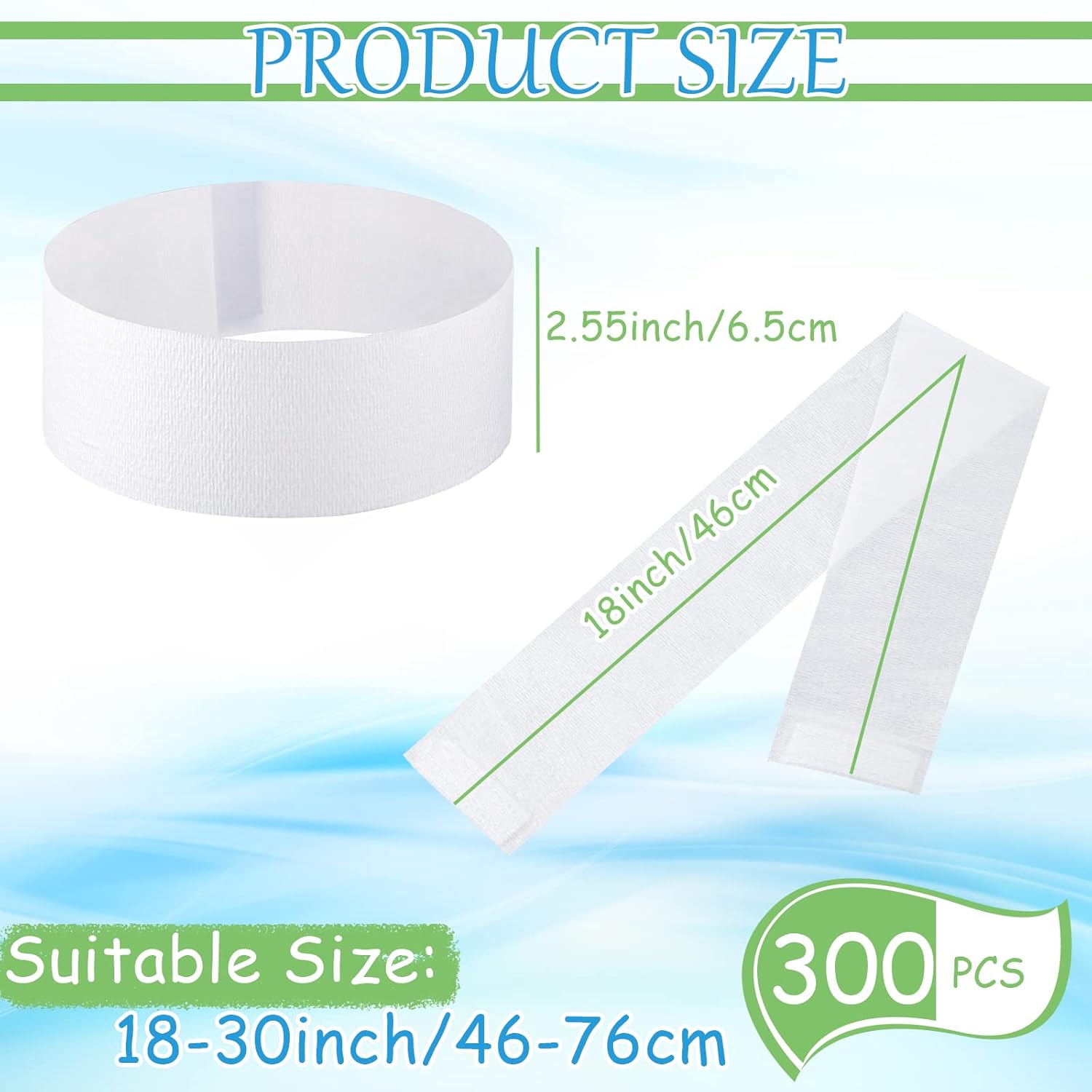 300 Pcs Disposable Spa Facial Headbands Stretch Non Woven Spa Headbands Elastic Skincare Head Wraps Soft Skin Care Hair Band with Convenient Closure for Women Makeup Salon Supplies(White) - Image 2