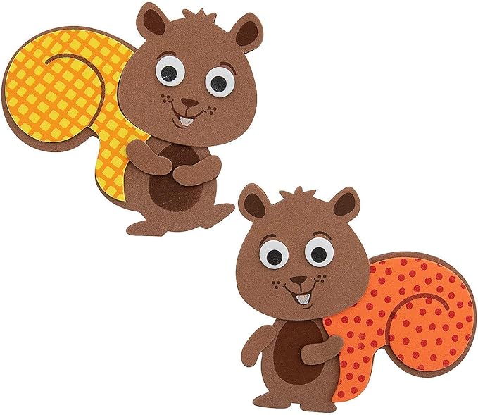 Patterned Squirrel Magnet Craft Kit - Makes 12