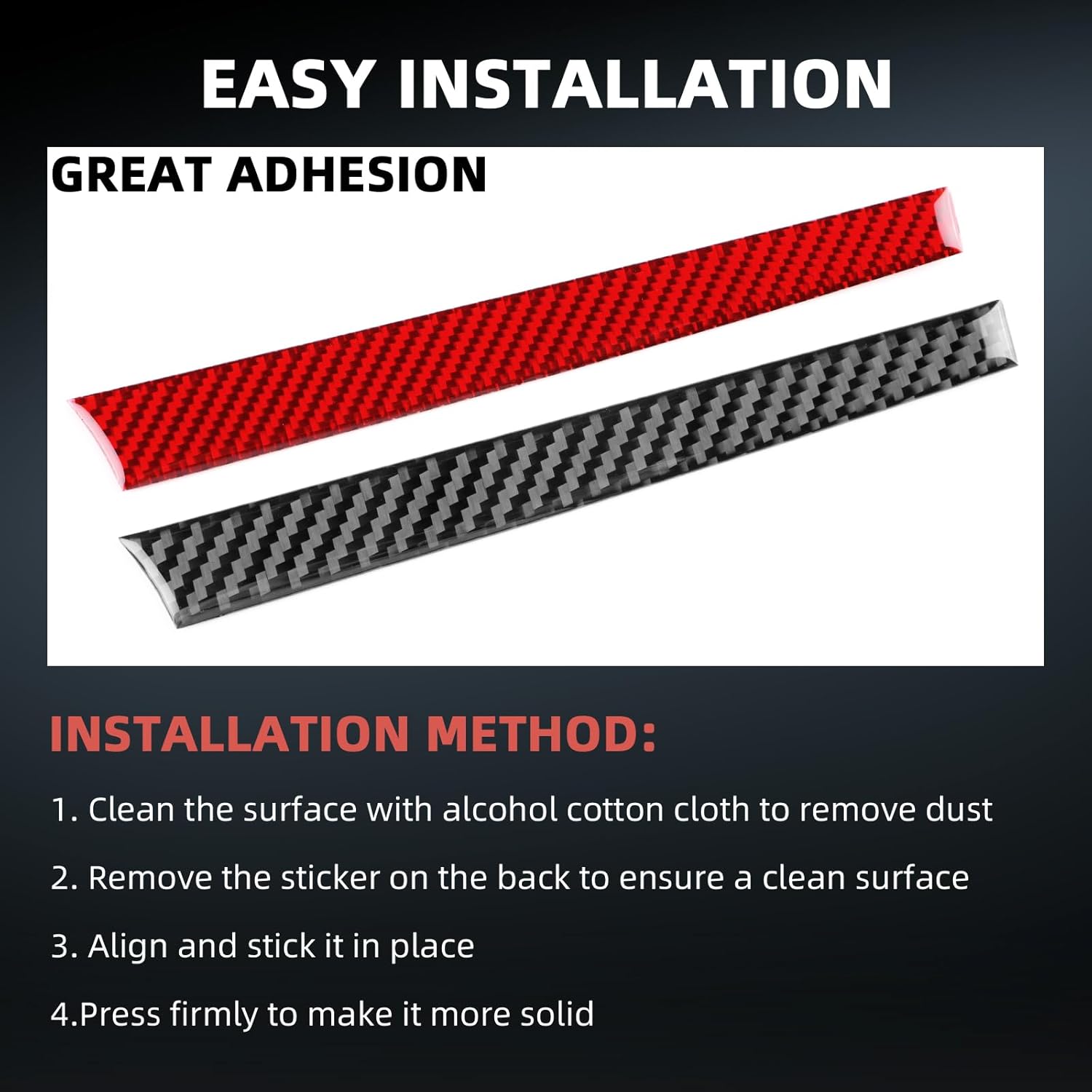 Storage Box Gear Shift Panel, Real Carbon Fiber Covers for Alfa Romeo Giulia(2015-2019), for Stelvio(2017-2019), Back Seat Dashboard Trim Interior Accessories (LHD), Red