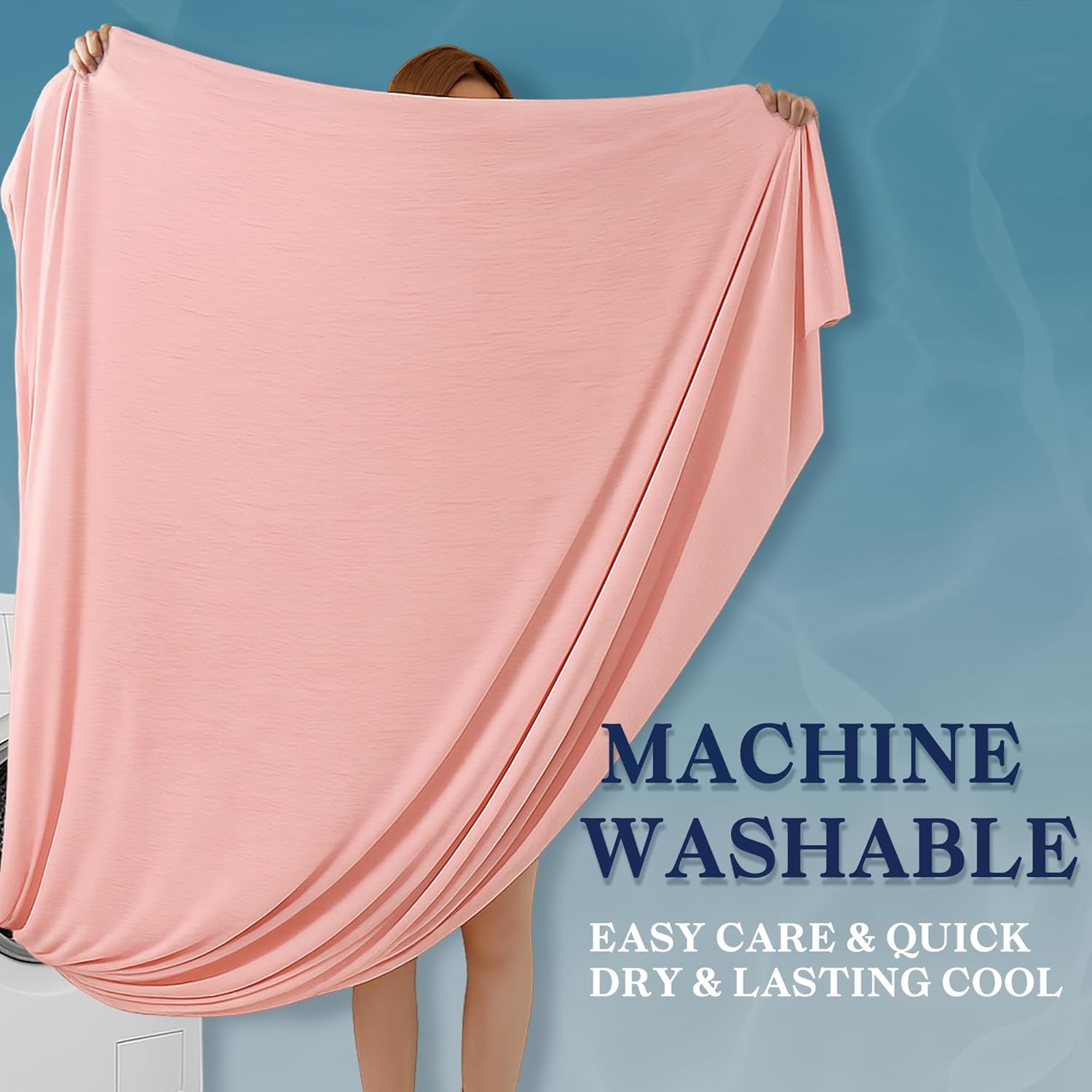 DOWNCOOL Cooling Blanket Queen Size, Pink Summer Blanket for Hot Sleeper and Night Sweats, Lightweight Soft Q-Max>0.4 Arc-Chill Cool Blanket - Image 3