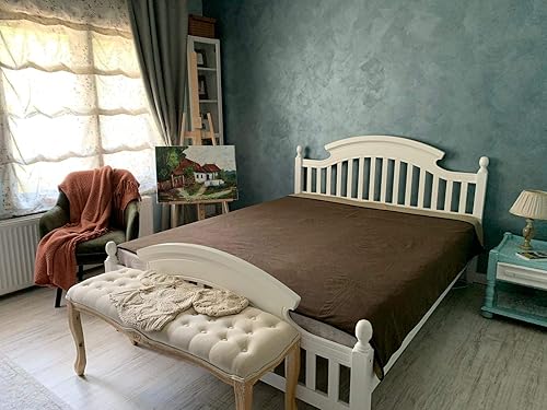 Manta impermeable de 80 x 90 pulgadas para adultos, suave, lavable, reversible, tamaño grande para camas individuales, queen, king (verde