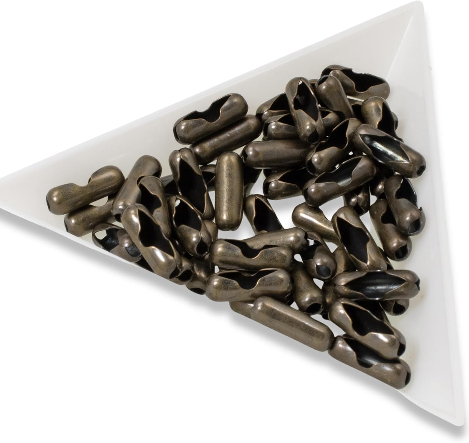 50 Antique Brown Ball Chain Connectors #6, 3.2mm, Fan Pull Chain Extender, Ceiling Fan Accessories, Connectors for Jewelry Making and DIY Projects