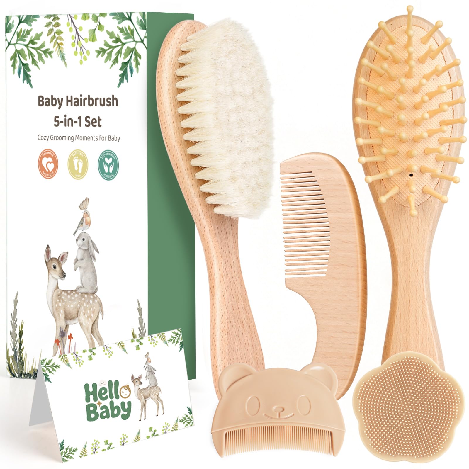 GVOO 5-Piece Baby Hair Brush Set