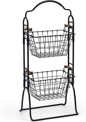 Miniatura 7 de Gourmet Basics by Mikasa Pacific - Cesta de almacenamiento ajustable de pie, 3 niveles, 48 x 16 x 13 pulgadas, color negro