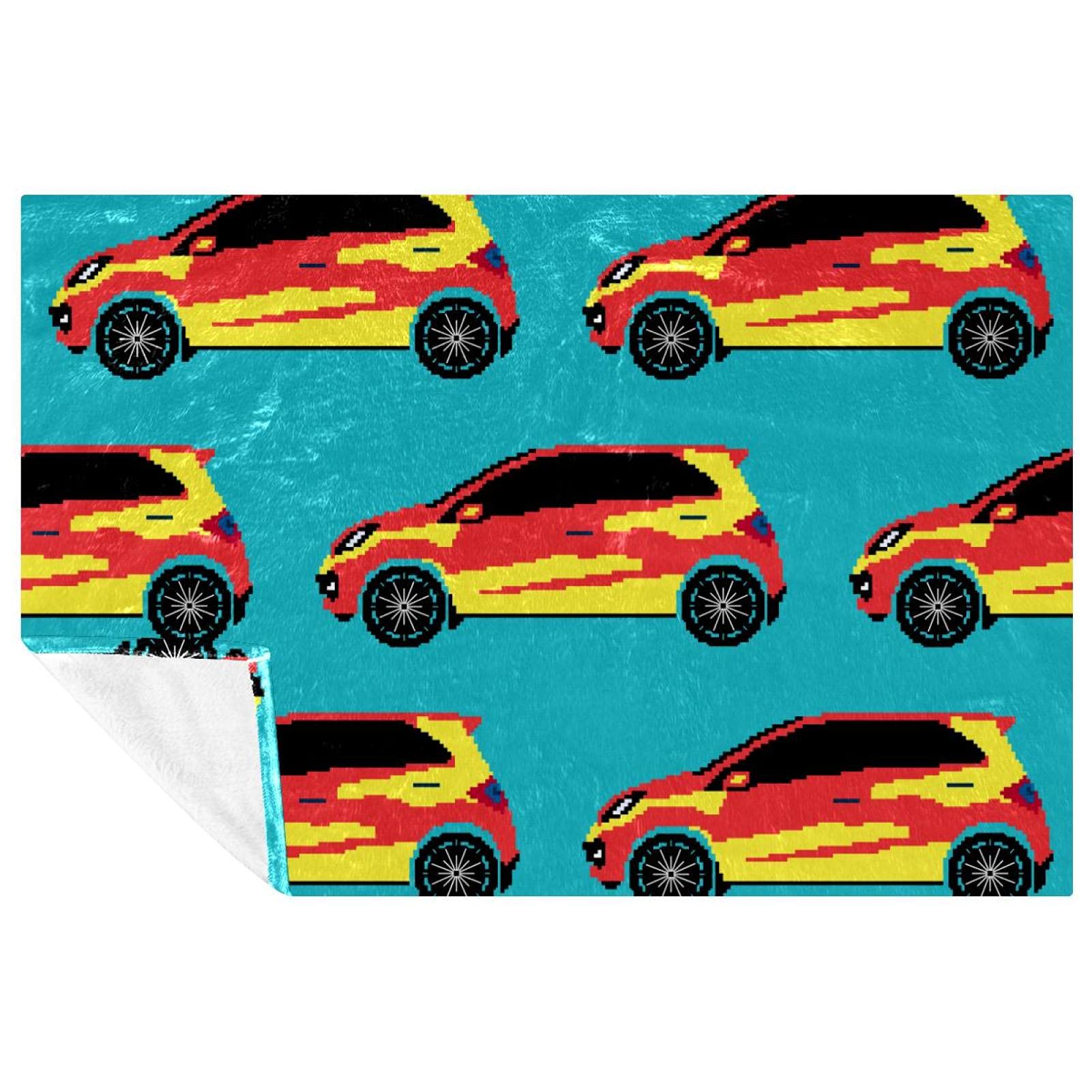 Couverture lit de qualité supérieure avec motif de voitures : finitions douces 150x100