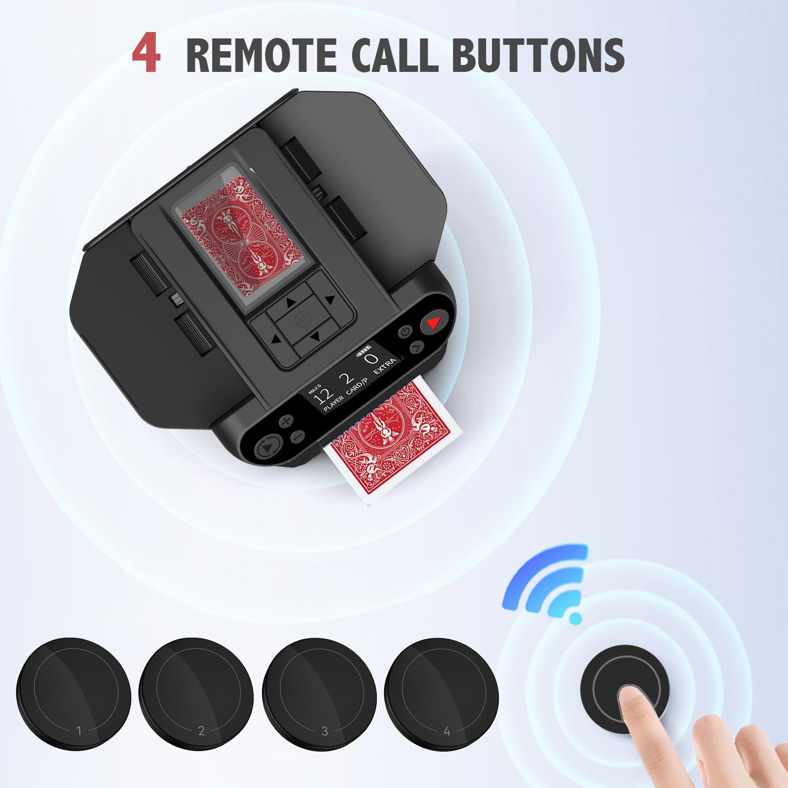 Automatic Card Shuffler & Dealer Machine - USB-C Rechargeable, Wireless Remote, Customizable For Poker, Blackjack, Game Nights