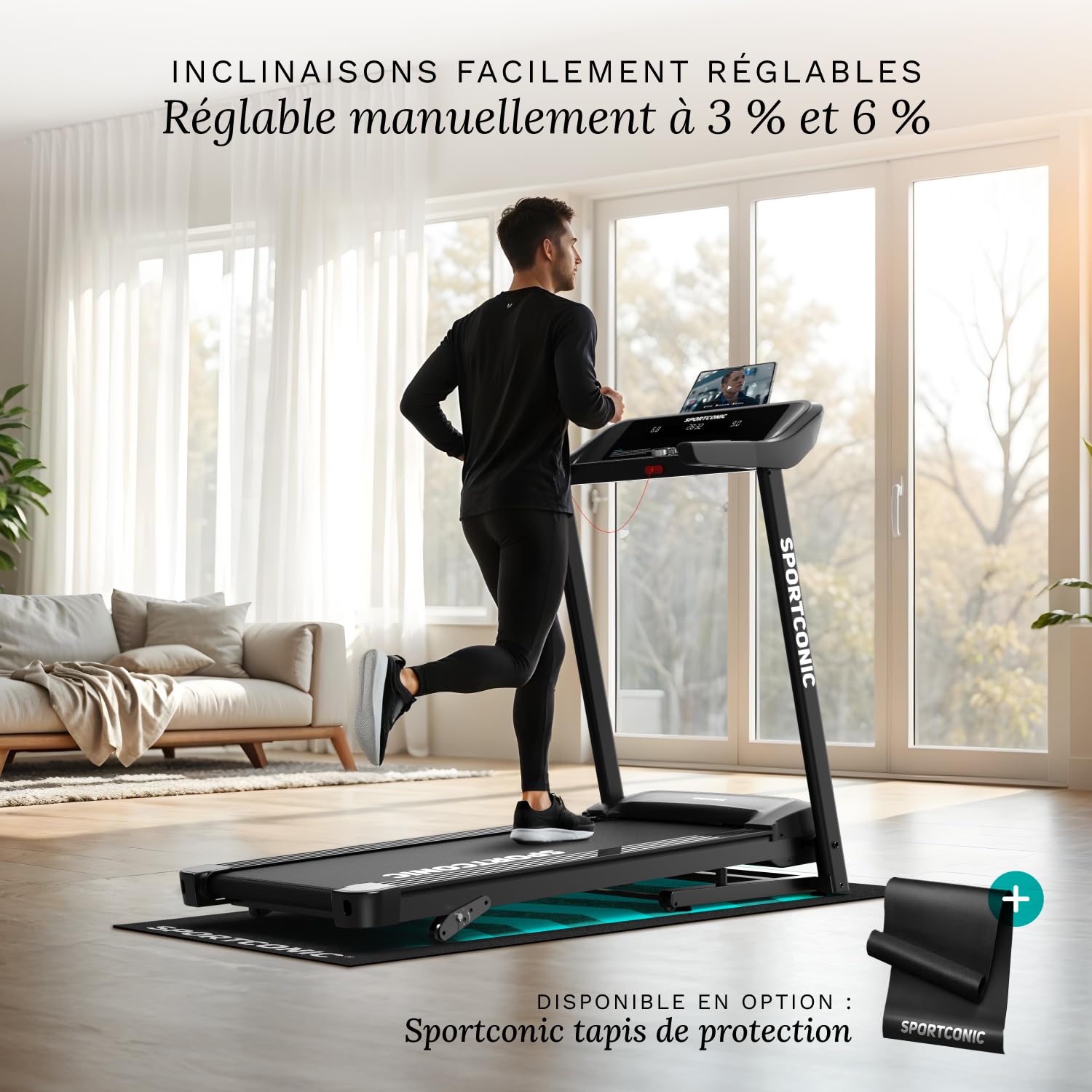 Tapis de Marche Pliable Inclinable – Tapis de Course Silencieux avec Télécommande – Walking Pad Compact pour Sport à la Maison & Bureau