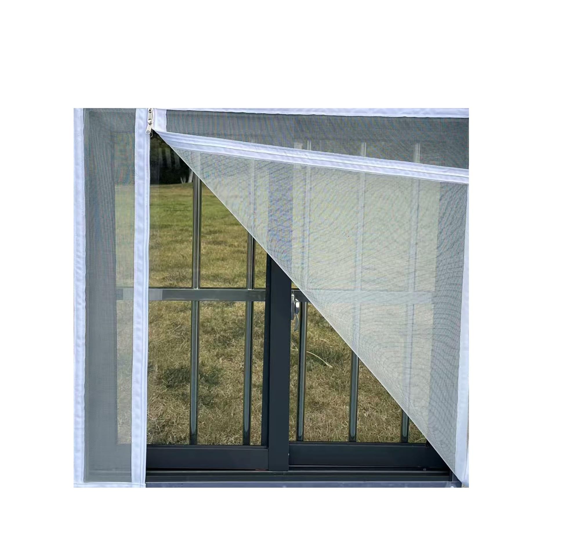 1PC White Side Opening Screen Window Mosquito and Fly Proof Non Perforated Detachable Ilies(White-Width 130cm,Height130cm)