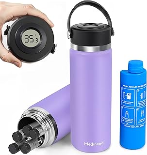 Insulin Cooler Travel Case TSA Approved, Refrigerated GLP1 Diabetes Travel Organizer with Temperature Display, Medication Cooler with Ice Pack Fit 2 Mounjaro & Zepbound Pens (Purple)