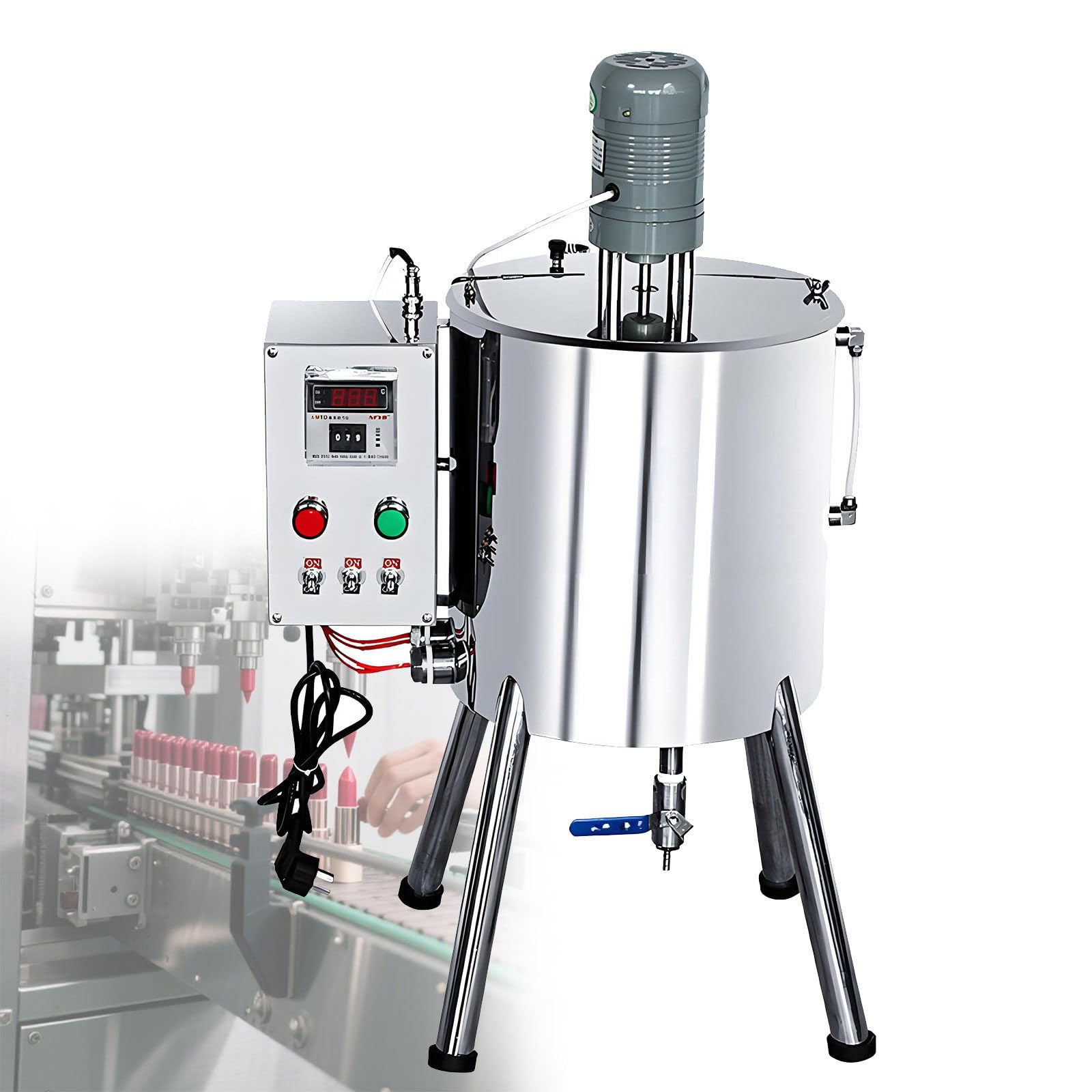 Máquina mezcladora y llenadora eléctrica para líquidos y pastas, relleno de agitación de calefacción de acero inoxidable, relleno cuantitativo multifuncional para jabón y lápiz labial