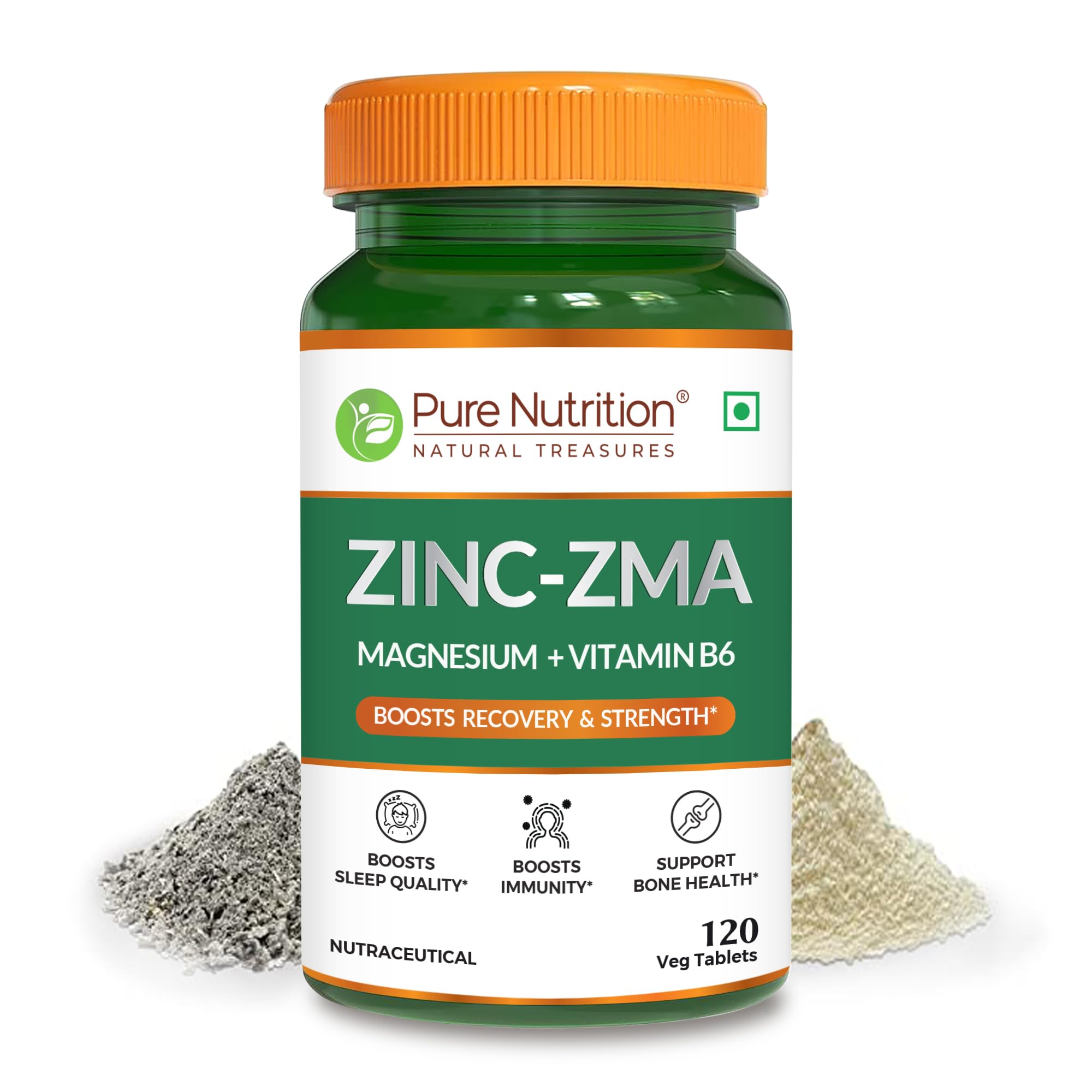 Zinc ZMA Supplements for Men and Women | Zinc Magnesium Tablets for Muscle Recovery, Bone Support, Stress Relief and to Enhance Sleep Quality (120 Tablets)