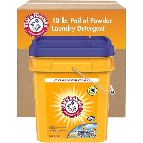 Arm & Hammer, Professional Powder Laundry Detergent, Crisp Clean, 18lb Pail (Pack of 1) 290 Loads