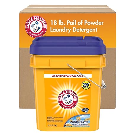 Arm & Hammer, Professional Powder Laundry Detergent, Crisp Clean, 18lb Pail (Pack of 1) 290 Loads