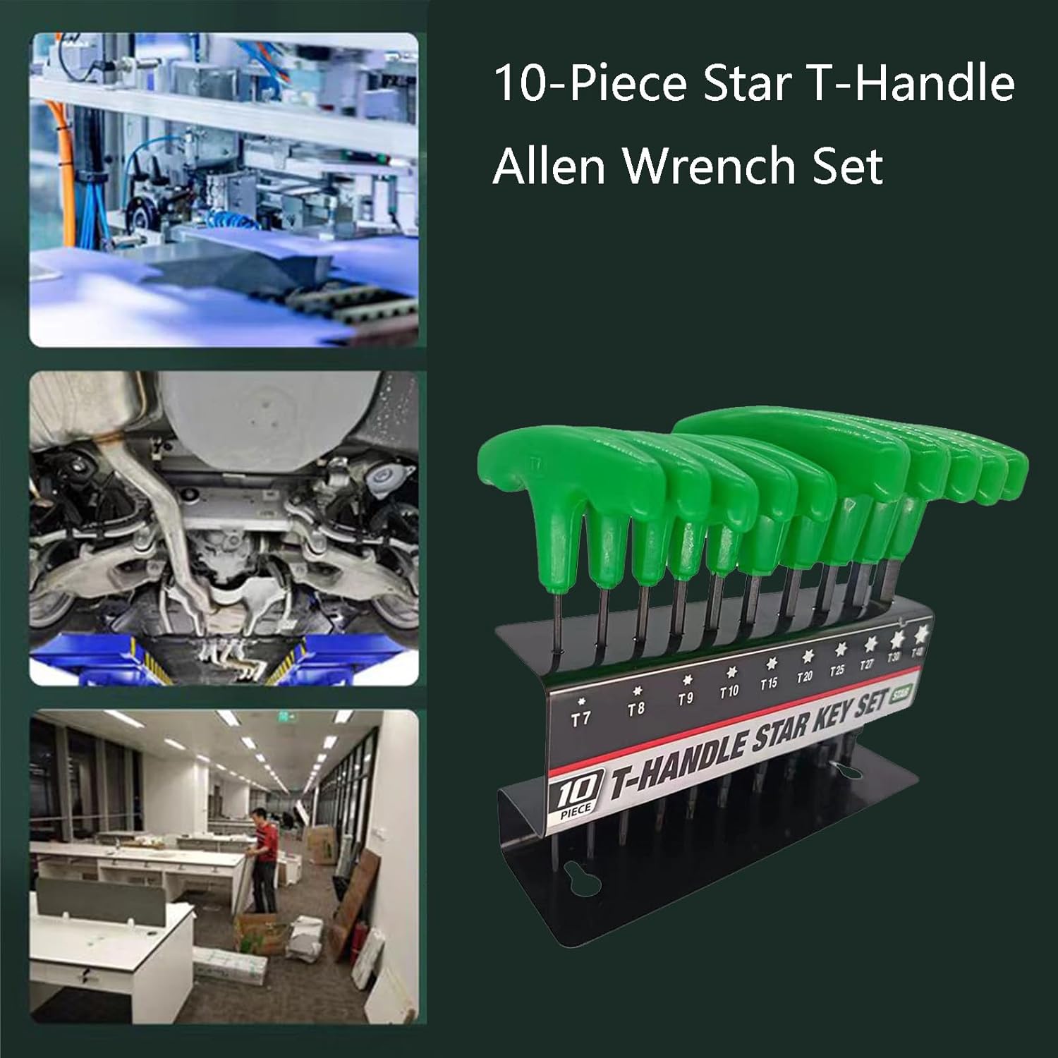 Professional T Handle Star Key Wrenches Set,T7-T40 Star Wrench with T-Handle,Multi-purpose Screwdriver Repair Tool for DIY, Auto Bike Repair Tool 10PCS