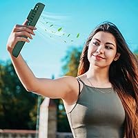 Vista 4 de Hortsun Paquete de 6 ventiladores personales para collares, mini ventilador colgante portátil de mano para enfriar, batería recargable USB, verde