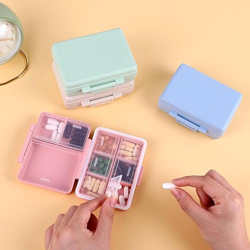 Miniatura 7 de Organizador de píldoras de 9 rejillas, pastillero portátil, compartimentos de gran capacidad, contenedor de píldoras de viaje, dispensador de