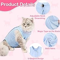 Vista 3 de Traje de recuperación para gatos para heridas abdominales o enfermedades de la piel, mameluco de gato para gatos después de la cirugía, traje