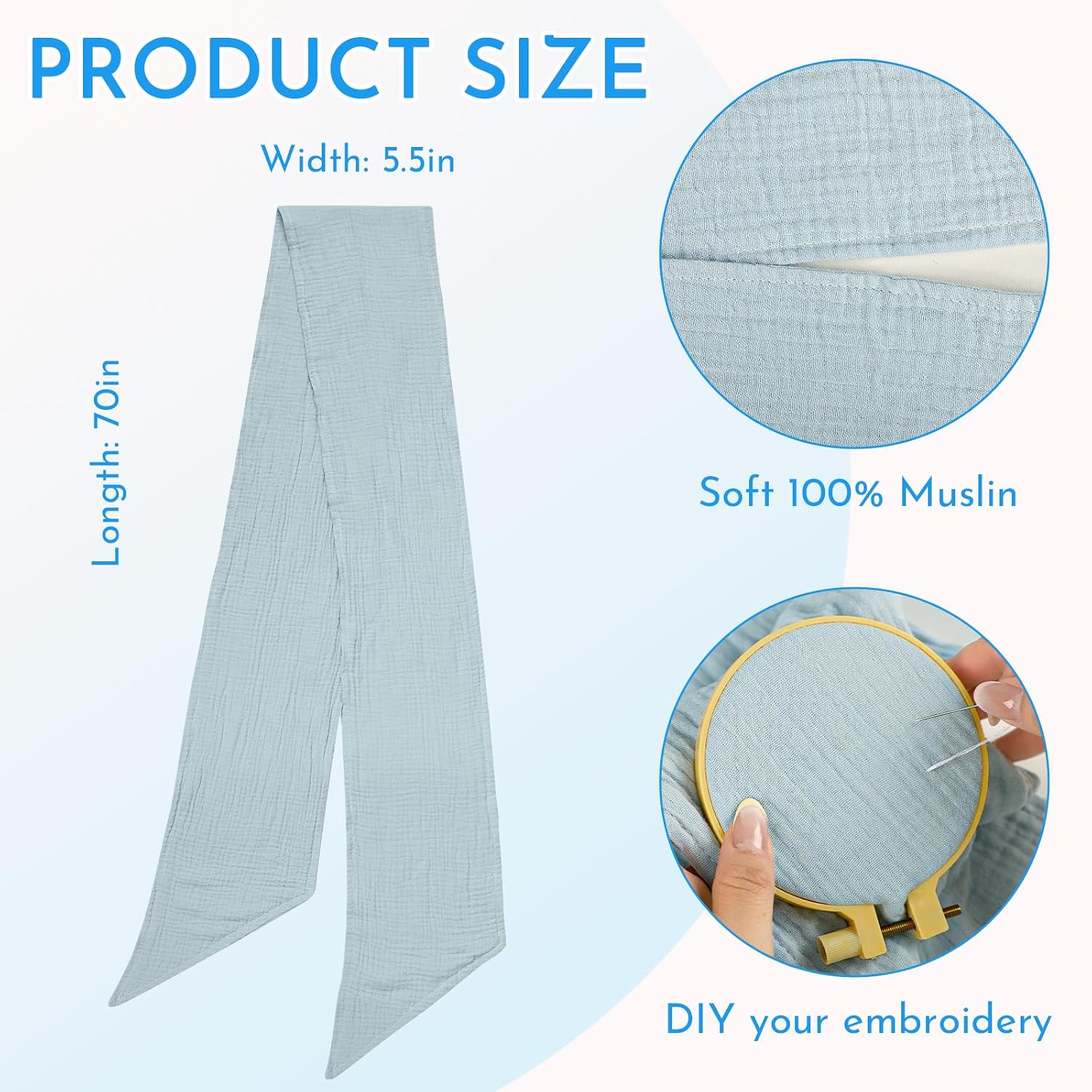 Newborn Swaddle Sash, Soft Muslin Bow Decorative Strap for Swaddles,Car Seat Straps Pads for Baby Boys 3 Pieces,Super Soft Car Seat Strap Covers Kids,Blue