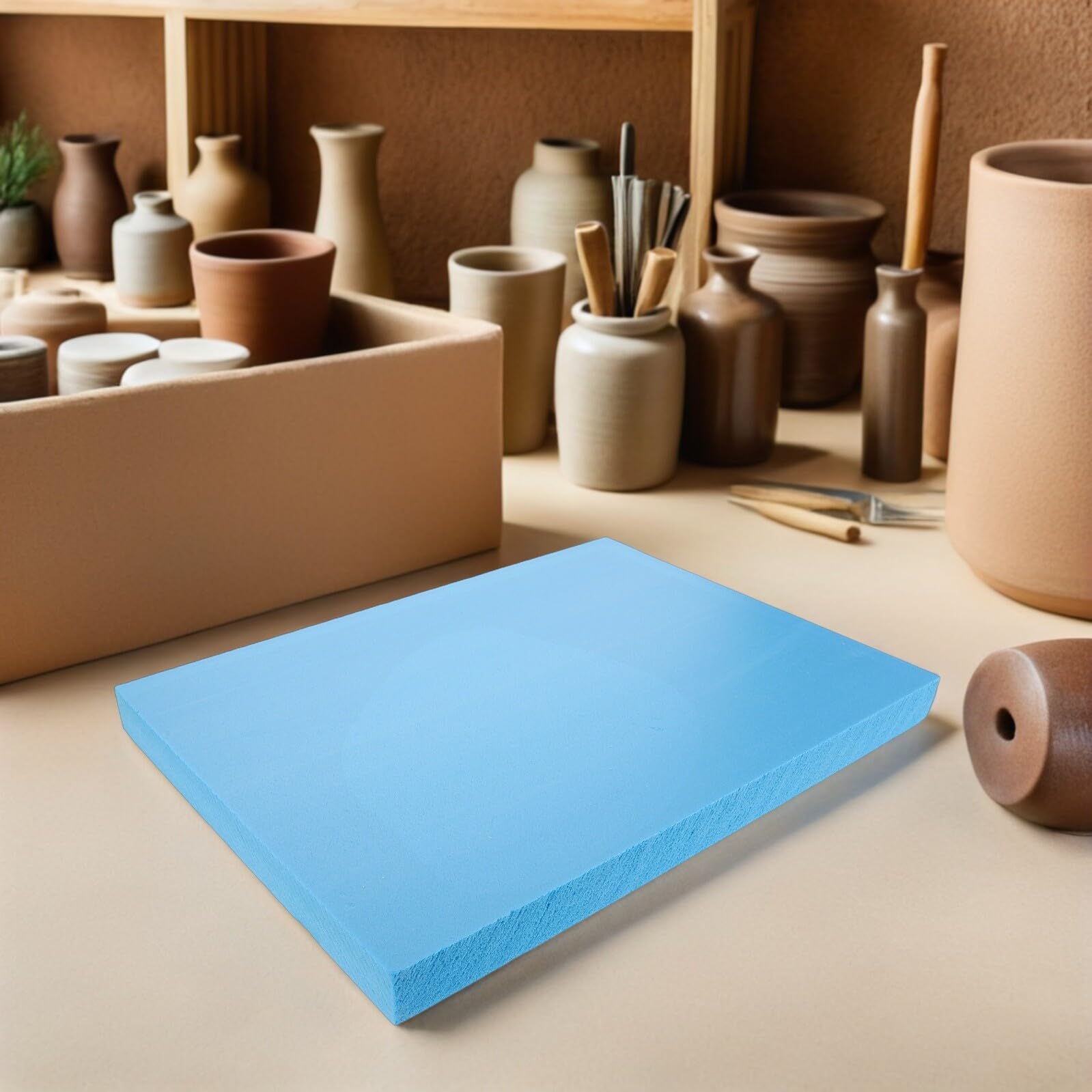TOVINANNA Juego de 3 Láminas de Espuma de Alta Densidad Azul 30X40X3 CM para Manualidades Base para Dioramas y Jardines Miniatura Material para Modelado DIY y Escenografía Artística