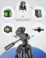 Vista 7 de Huepar - Trípode de nivel láser, trípode de altura extensible de 56 pulgadas para láseres de línea, láseres puntuales, medidas de distancia láser